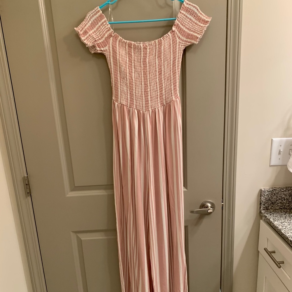 Cute pink and white jumpsuit